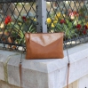 Evelyne sac cuir vachette pailleté - Miel nubuck