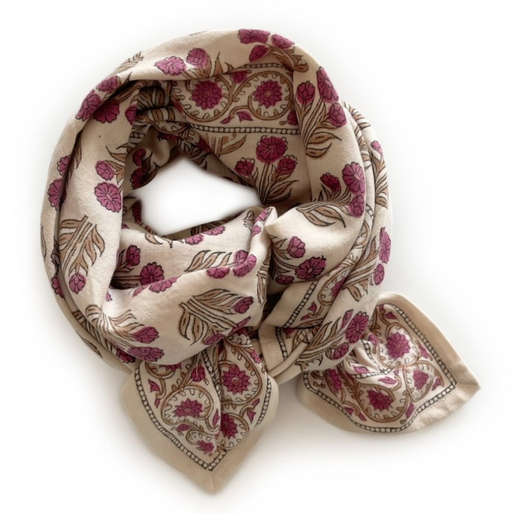 Foulard Latika - Bouton d'or - Coquillage