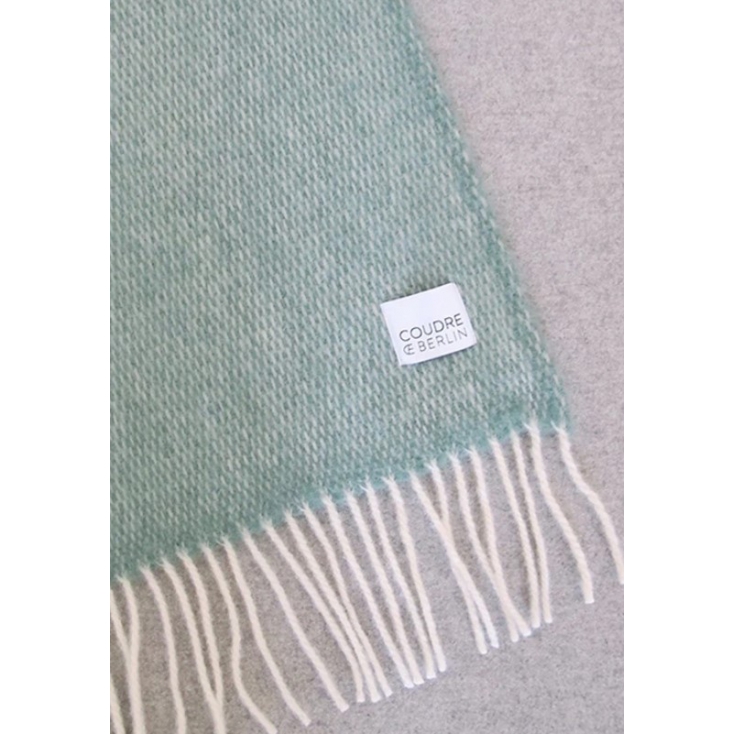 Wool blanket - Pick stitch - greenstone