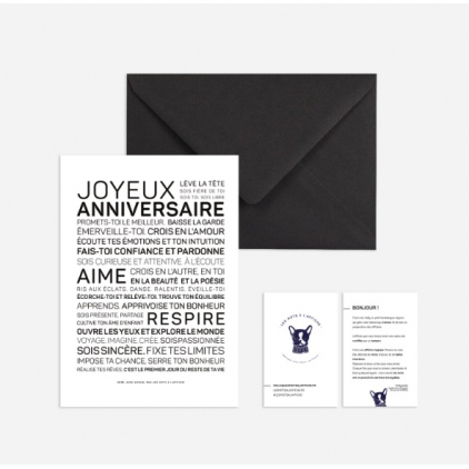 Carte avec enveloppe - Joyeux anniversaire