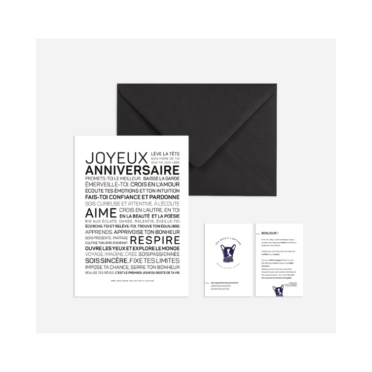 Carte avec enveloppe - Joyeux anniversaire