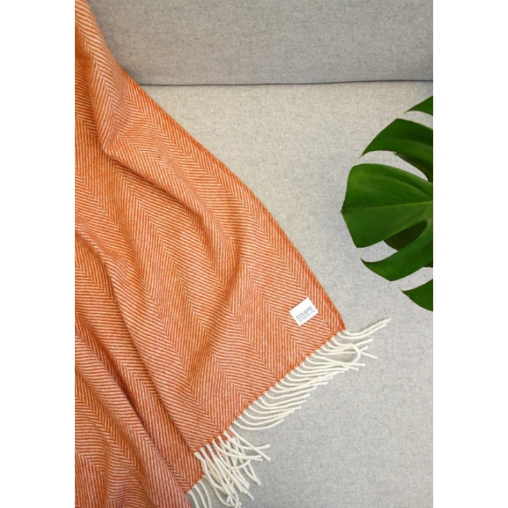 Wool blanket - Herringbone - Terracotta