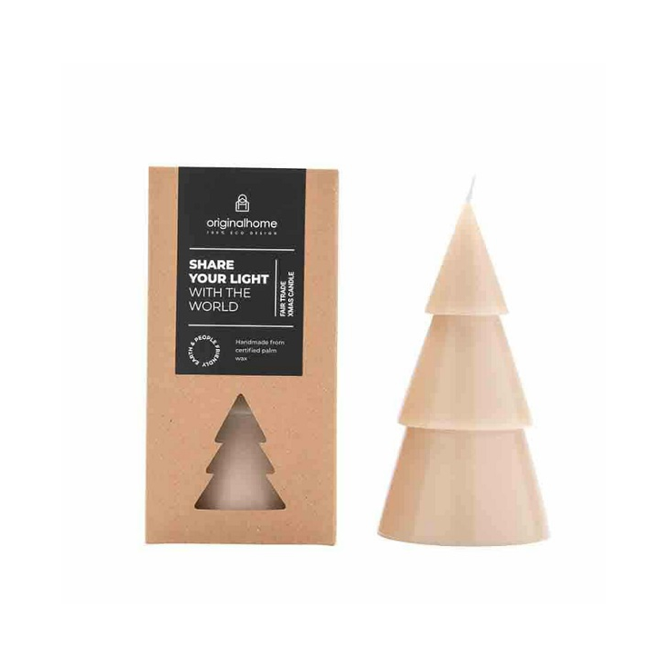 Xmas Tree Candle L - Beige - TC0027.52