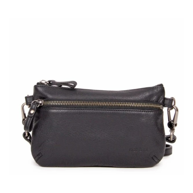 Petite pochette Vicky 2 zippée - Noir - Lisse