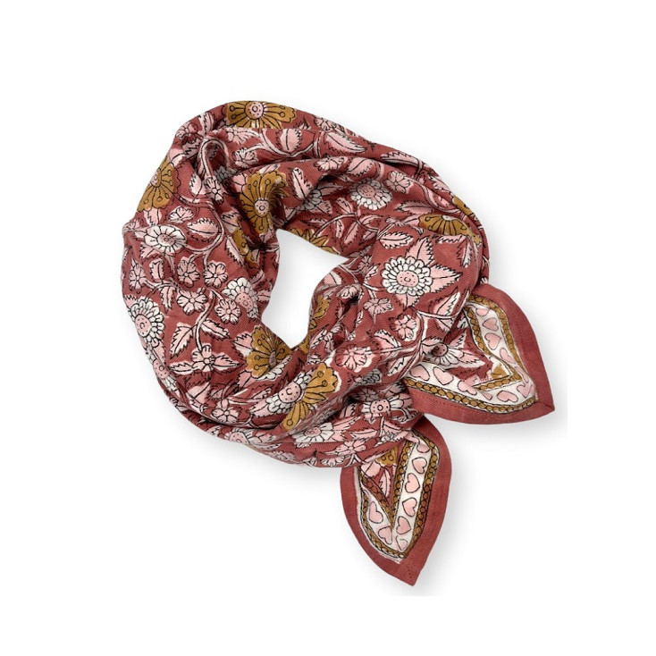 BIG Foulard Latika - Coeur - Bois de Rose