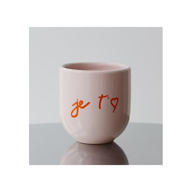 Mug - je t'aime - rose et orange