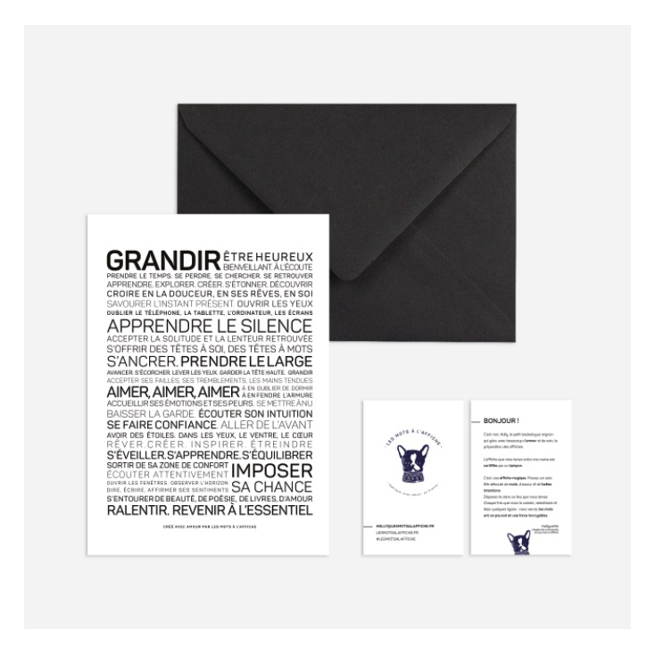 Carte postale avec enveloppe - Grandir