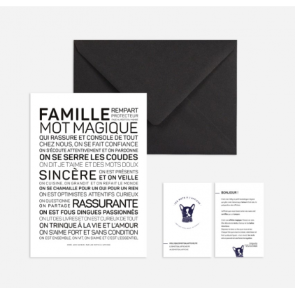 Carte postale avec enveloppe - Famille