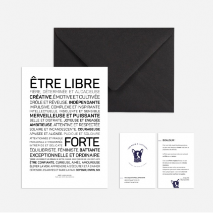 Carte postale avec enveloppe - Être Libre