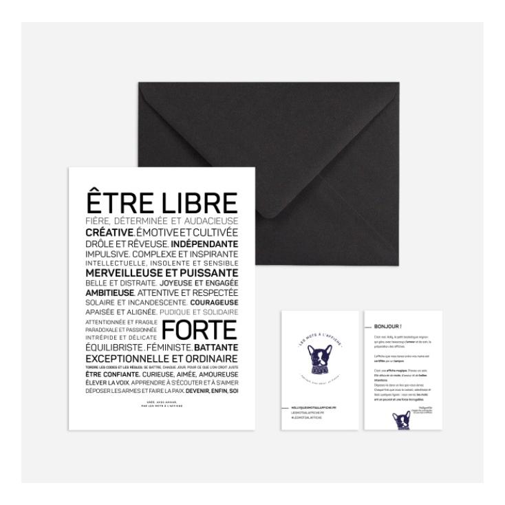 Carte postale avec enveloppe - Être Libre