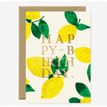 Carte A6 avec enveloppe - Happy Birthday Lemon