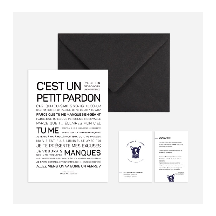 Carte postale avec enveloppe - C'est un petit pardon