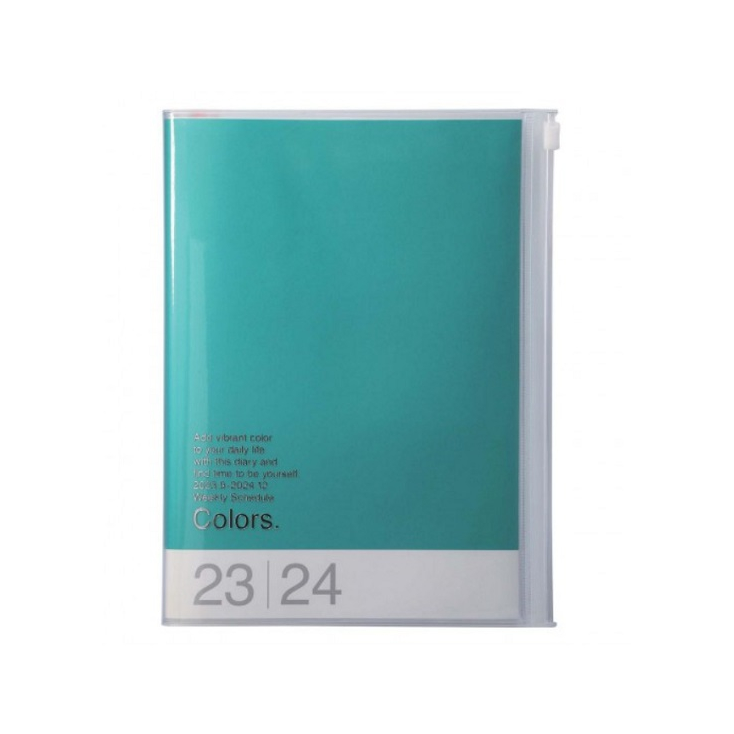 Agenda 2024 My Hello - 1 semaine par page - A5 - bleu turquoise - Oberthur  Pas Cher