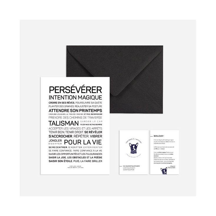 Carte postale avec enveloppe - Persévérer