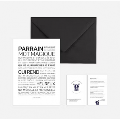 Carte postale avec enveloppe - Parrain