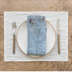 Serviettes de table - blue melange linen