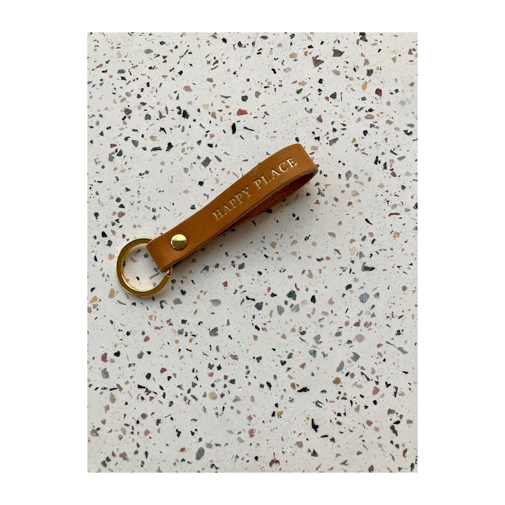 Porte-clefs - HAPPY PLACE - marron - gold