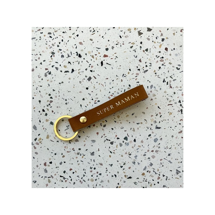 Porte-clefs - SUPER MAMAN - marron - gold