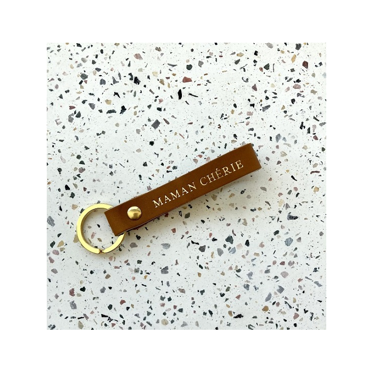 Porte-clefs - MAMAN CHERIE - marron - gold