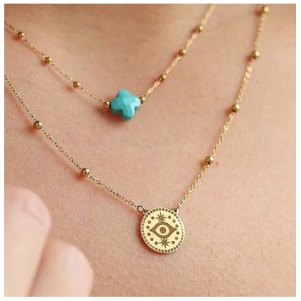 Collier Velasquez - apatite bleue