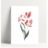 Carte simple - Tulipe rose