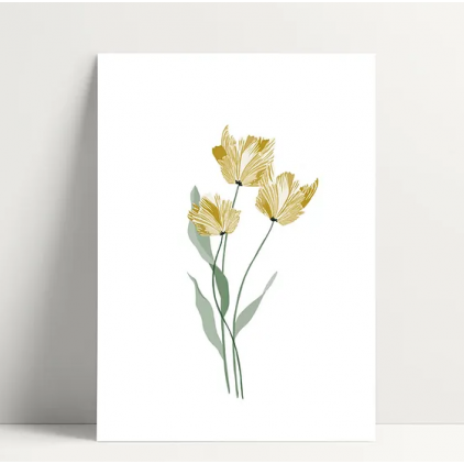 Carte simple- tulipe jaune