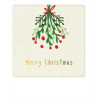 Mini carte postale Merry christmas misteltoe XMP0114EN