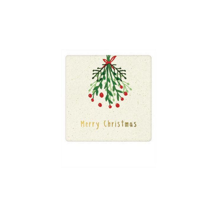 Mini carte postale Merry christmas misteltoe XMP0114EN