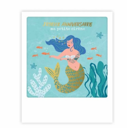 Mini carte postale - Joyeux anniversaire ma petite sirène - MP0796FR