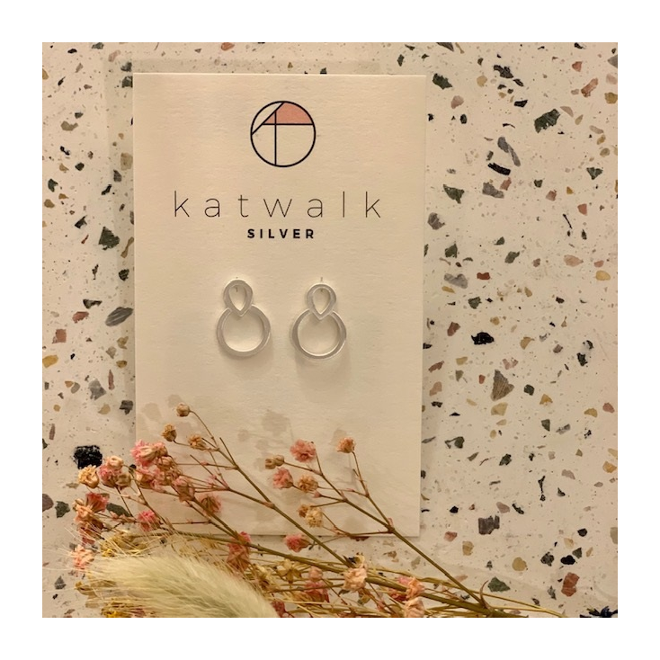 Boucles d'oreilles goutte creuse et cercle argent