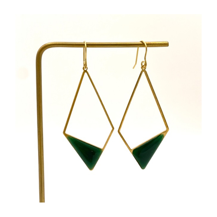 Boucles d'oreilles Kiak - Vert Pin