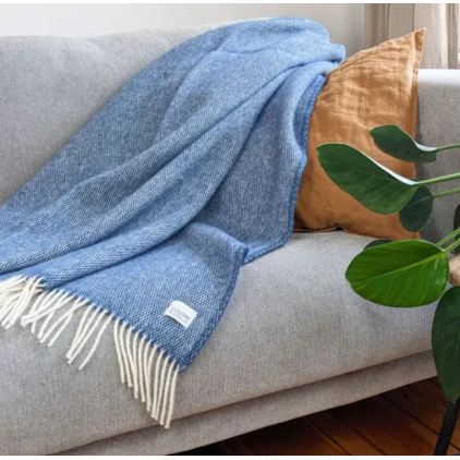 Wool blanket - Pickstitch - Blue