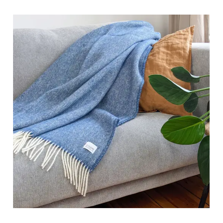 Wool blanket - Pick stitch - Rain