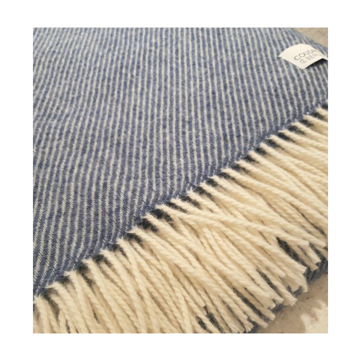 Wool blanket - Herringbone - Blue