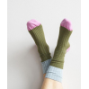 Chaussettes coton - Yvette - Olive 36/38