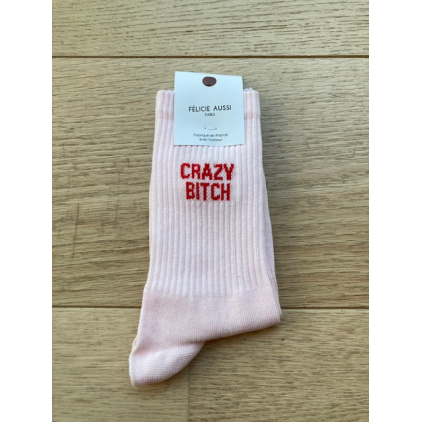 Chaussettes - Crazy bitch - rose pâle - 36/40