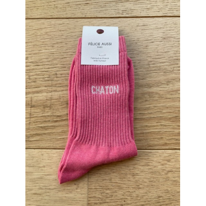 Chaussettes - Chaton - rose chinées - 36/40