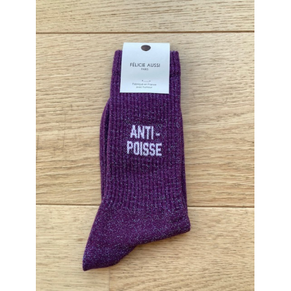 Chaussettes - Anti-poisse - violet paillettes - 36/40