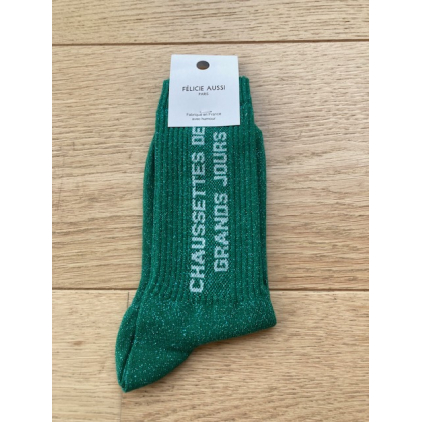 Chaussettes - Des grands jours - vert paillettes - 36/40