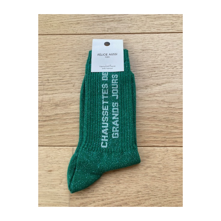 Chaussettes - Des grands jours - vert paillettes - 36/40