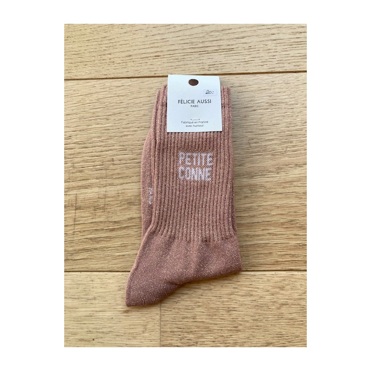 Chaussettes - Petite conne - rose paillettes - 36/40