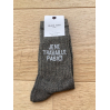 Chaussettes - Je ne travaille pas ici - gris brun paillettes - 36/40