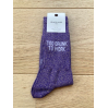 Chaussettes - Too drunk to work - violet paillettes - 36/40