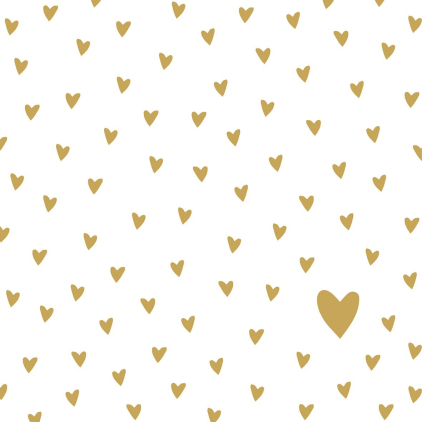 Serviettes en papier - Little hearts gold - 1333827