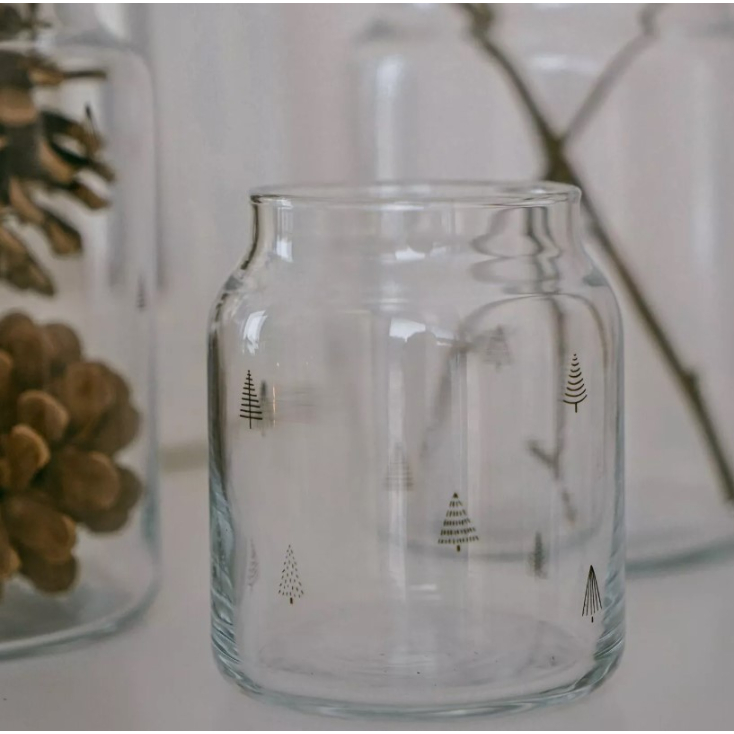 Vase en verre petit - sapins