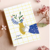 Carte double avec enveloppe - Anniversaire fleuri