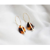 Boucles d'oreilles - Manon - acetate goutte brune et barrette laiton - E022