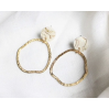 Boucles d'oreilles Britt marbré blanc - E048