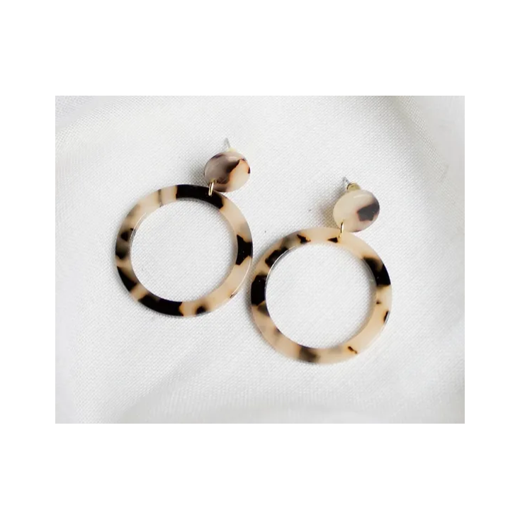 Boucles d'oreilles Juliette acetate beige - E010