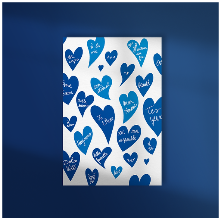 Carte avec enveloppe - Full Love - Bleu